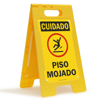 Cuidado Piso Mojado Spanish Wet Floor Standing Sign