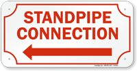 Standpipe Connection Left Sign