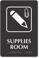Supplies Room TactileTouch™ Sign with Braille