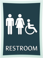 Restroom Unisex/Handicapped 11.375 in. x 8.375 in. Sign