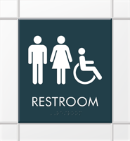 Restroom Sign with Unisex Handicap Accessible