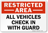 Vehicles Check In With Guard