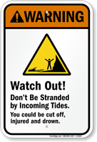Watch Out! Incoming Tides Warning Sign