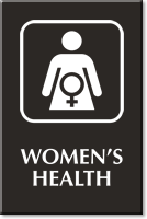 Engraved Women's Health Sign Female Health Care Symbol