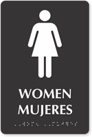 Bilingual Tactile Touch Braille Sign for Women