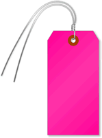 Fluorescent Pink Tags (with wires)