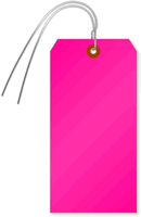 Fluorescent Pink Tags (with wires)