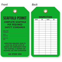 Scaffold Permit, Inspection Required Prior To Use Tag
