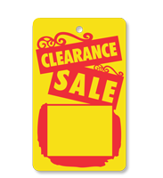 Clearance Sale Tag Yellow Cardstock With Red Ink