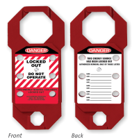 STOPOUT Double Cross Danger Locked Out Aluma Tag Hasp