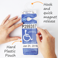 MirrorTag Parking Permit Holder and Protector Magnetic Gold