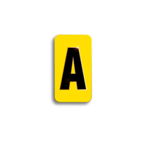 Character Black on Yellow "A" For Horizontal Mounting Holder