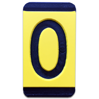 Horizontal Mounting  Character Black on Yellow "0/O"