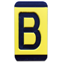 Horizontal Mounting  Character Black on Yellow "B"