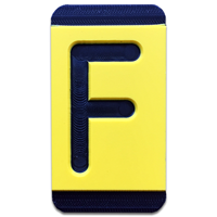 Horizontal Mounting  Character Black on Yellow "F"