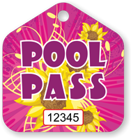Pool Pass In Pentagon Shape Flowers Print