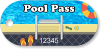 Pool Pass In Oblong Circle Shape Summer Vacation