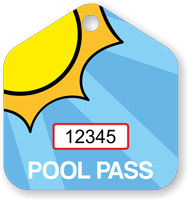 Pool Passes In House Shape Sunrise Tag