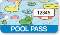 Pool Pass In Rectangular Shape Pool Toys Tag
