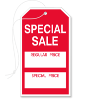 white stock Red ink w/String