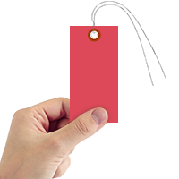 Red Tyvek Shipping Tags (with pre attached wires)