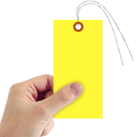 Yellow Tyvek Shipping Tags (with pre attached wires)
