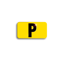 Character Black on Yellow "P" For Vertical Mounting Holder