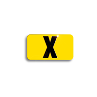 Character Black on Yellow "X" For Vertical Mounting Holder