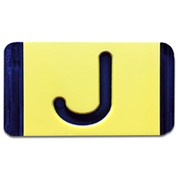 Vertical Mounting  Character Black on Yellow "J"