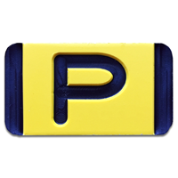 Vertical Mounting  Character Black on Yellow "P"