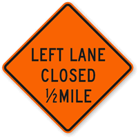 1/2 Mile  Traffic Sign