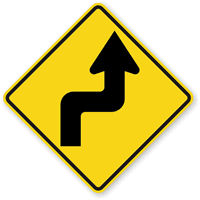 Right Reverse Sharp Turn Sign Traffic Sign