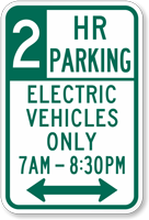 Custom Electric Vehicles Time Limit Sign