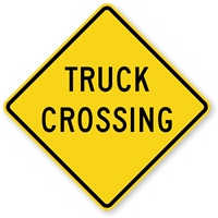 Truck Crossing   Road Warning Sign