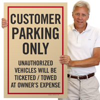 Customer Parking Only Sidewalk Sign | High Durability