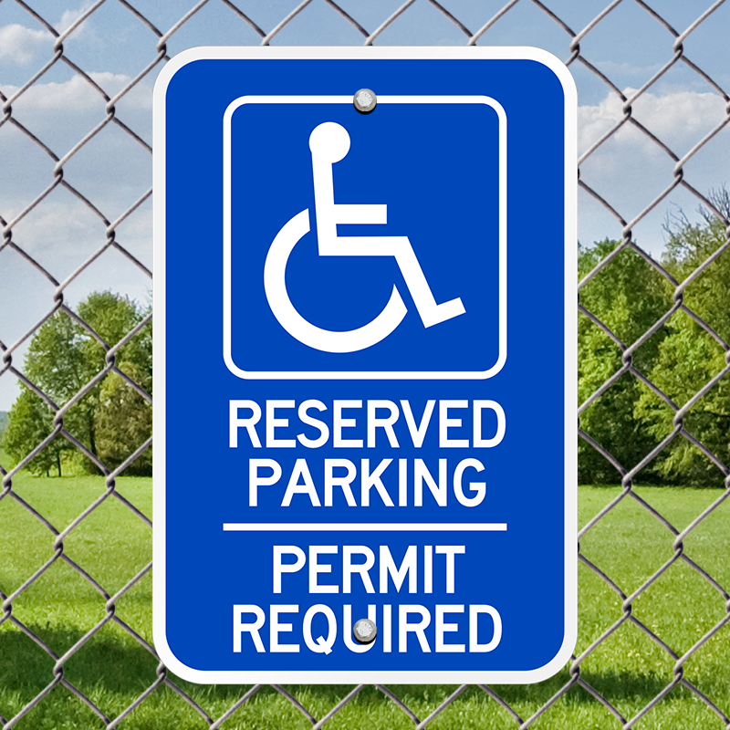 DISABLED PARKING ACCESS REQUIRED AT ALL TIMES SIGN Metal White 