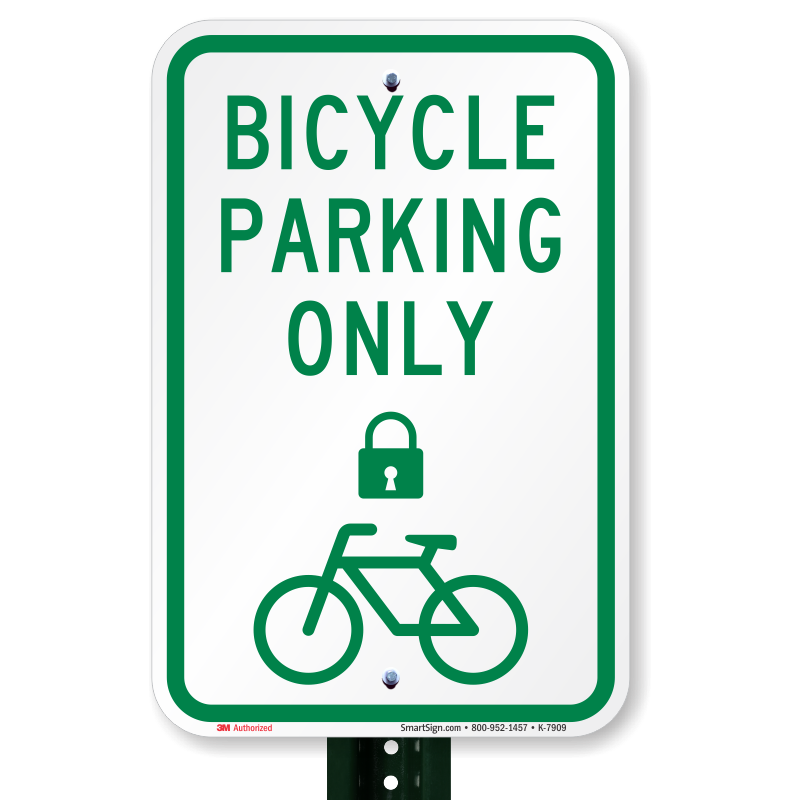 SignMission Designer Series Sign Bicycle Parking Only with Cycle and Lock Symbol | Black & Gold 18 X 24 Heavy-Gauge Aluminum Architectural Sign | Protect Your Business | Made in The USA 