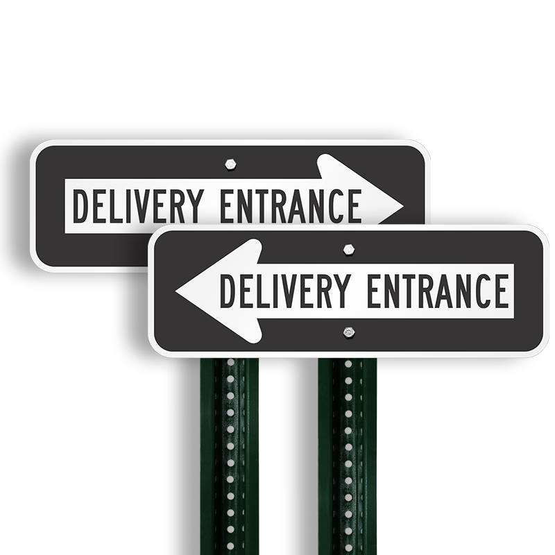 Delivery Entrance Left Directional Arrow Sign , SKU: K-0459-L