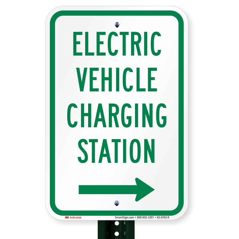 Electric Vehicle Charging Station At Right Sign