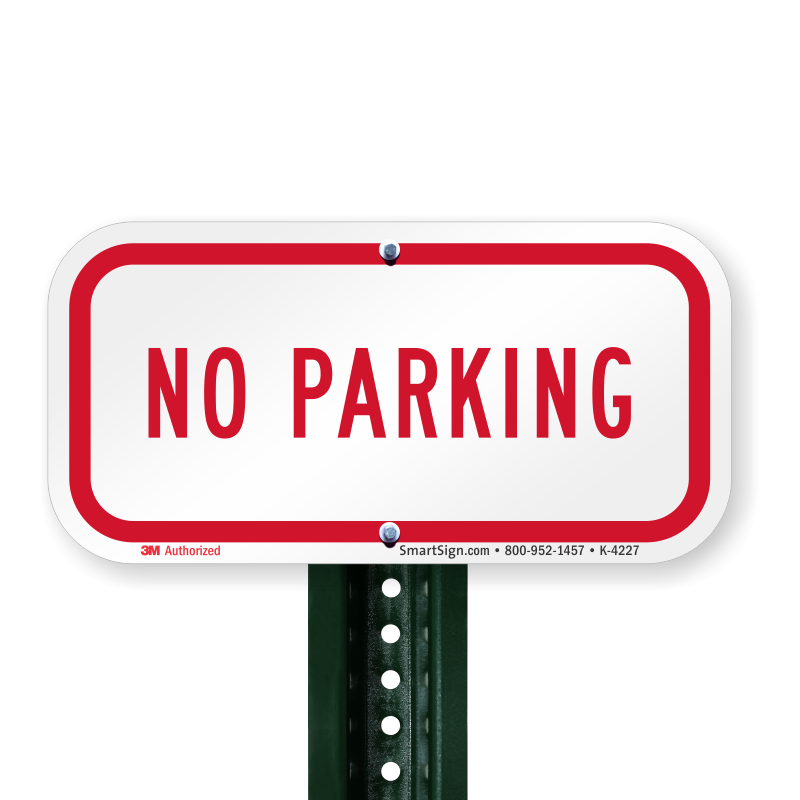 NO PARKING SIGN ALUMINUM 7" BY 10" ROAD STREET METAL TRAFFIC 