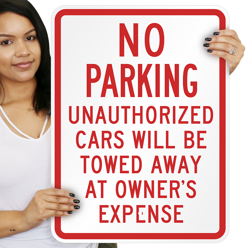 18 X 24 Heavy-Gauge Aluminum Rust Proof Parking Sign Protect Your Business & Municipality No Parking Tow Away Zone Made in The USA 