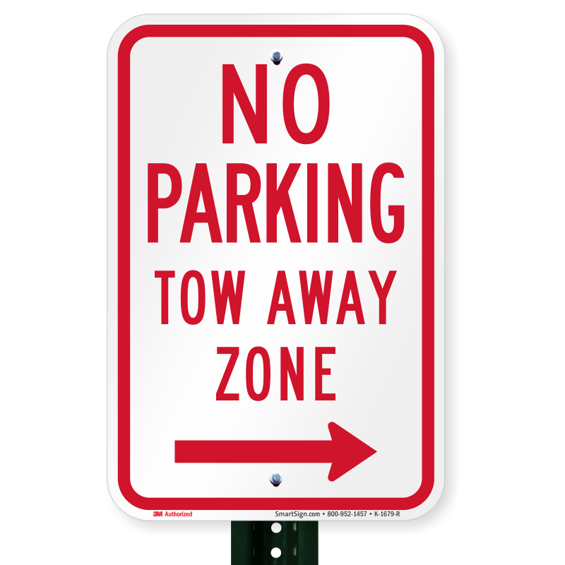 Mysignboards No Parking Tow Away Zone Sign - 8x12 Inches, Aluminum, UV Protected