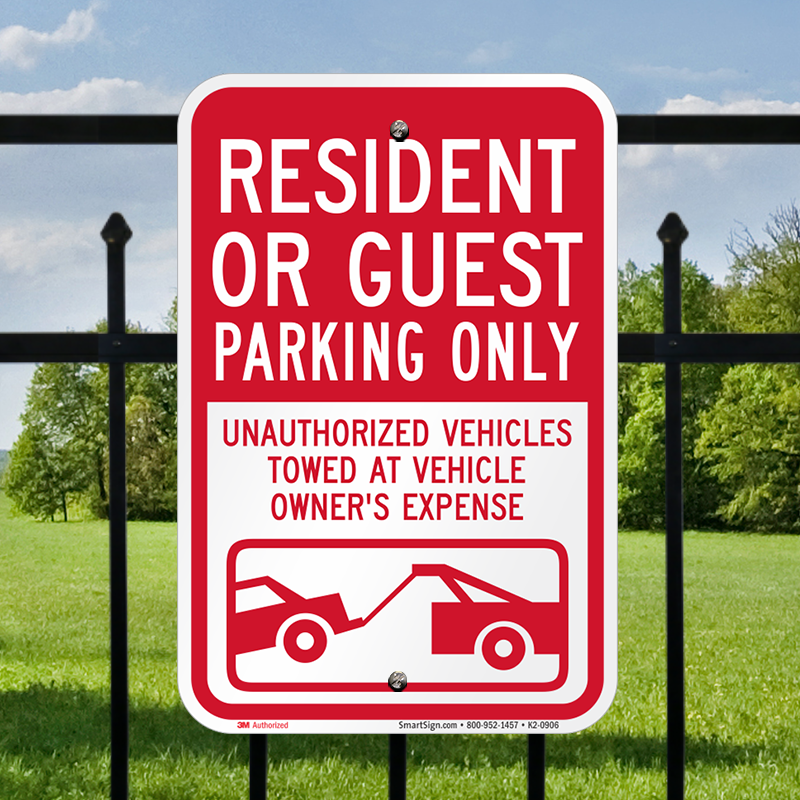 Resident Or Guest Parking Only Sign, SKU: K2-0906