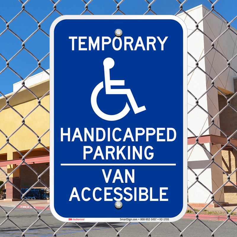 8x12 Aluminum Handicap Parking Sign – Van Accessible, Made In USA, High Gloss