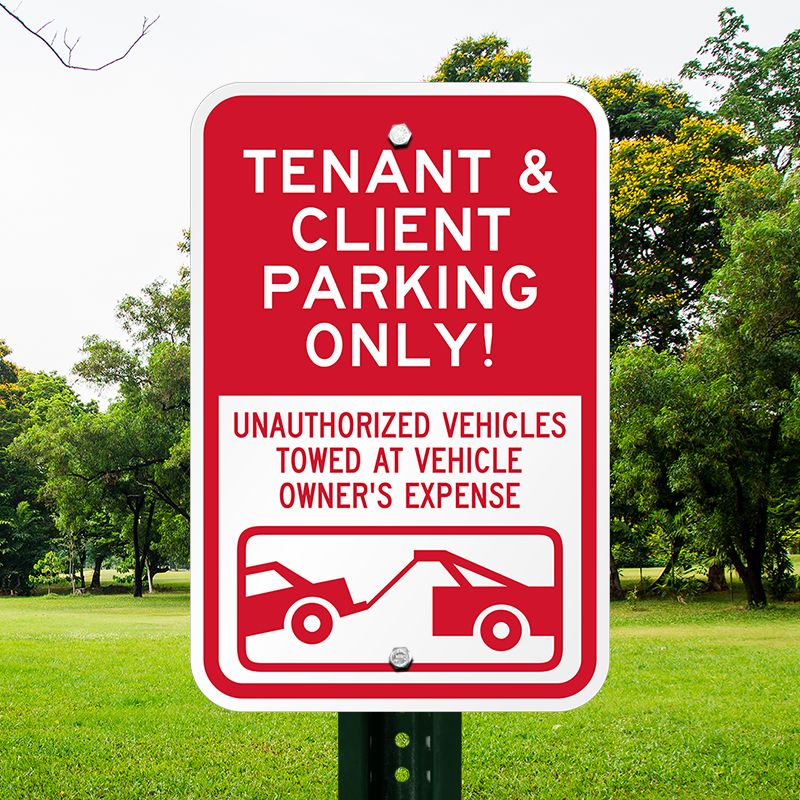 TENANT PARKING ONLY PRIVATE PARKING SIGN 12"X18" UNAUTHORIZED VEHICLES TOWED USA 