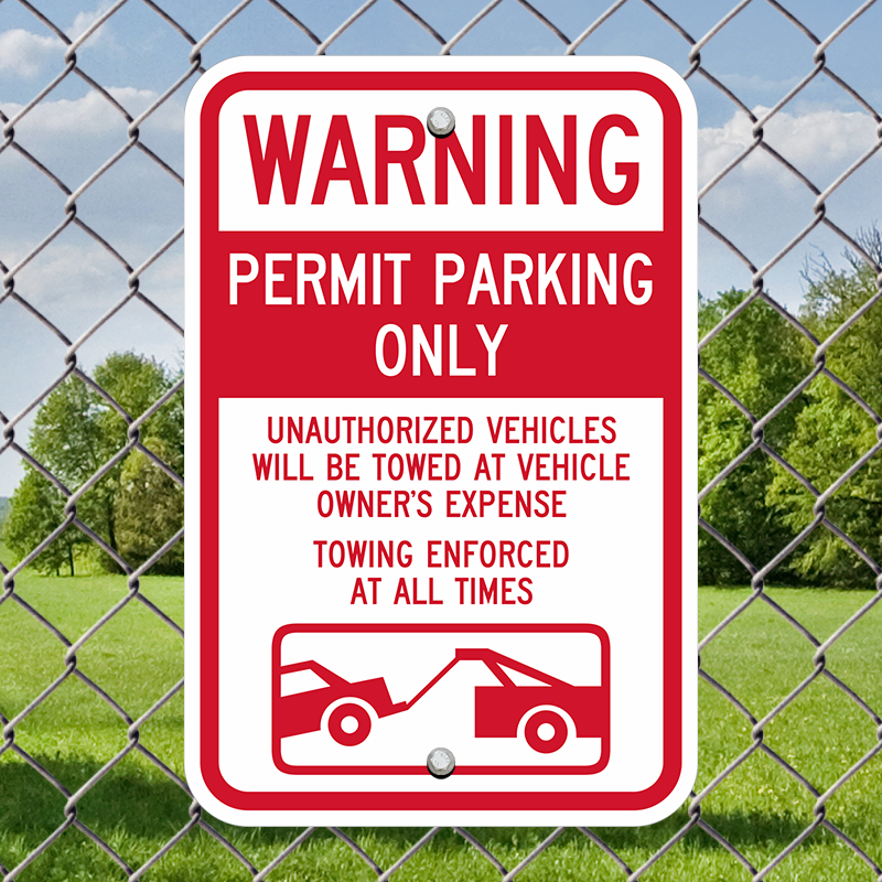 SIGN & STICKER OPTIONS RESIDENT PARKING UNAUTHORISED VEHICLES WILL BE TOWED 