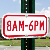 8am to 6pm Supplemental Parking Signs