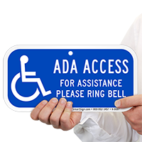 ADA Sign Or Label - Ring Bell For Assistance - Made In USA - View #2
