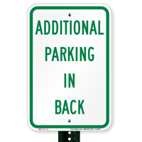 Additional Parking In Back Signs