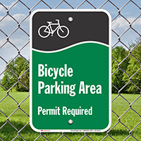 Bicycle Parking Area Permit Required Signs